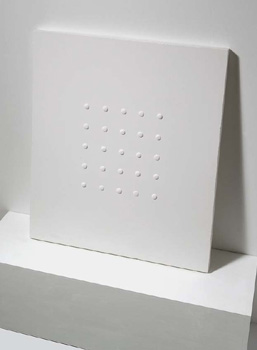 sculpture plaster slab with buttons