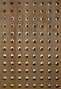 sculpture metal and wood grid